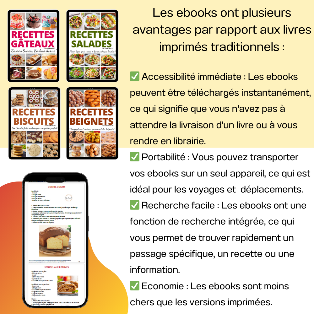 Collection gourmande de 8 ebooks de recettes incontournables pour cuisiner facilement au quotidien