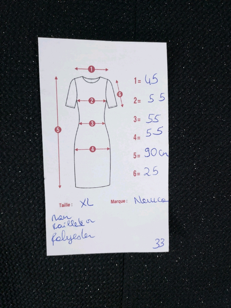 Robe noire T42 XL chic et confortable