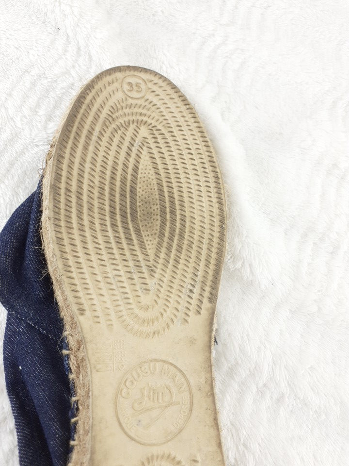 35 Espadrilles bleu jean cousu main