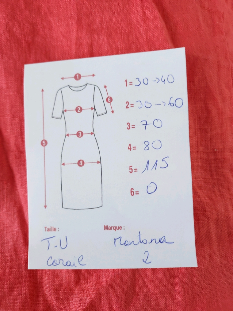 Robe corail fluide en lin taille universelle