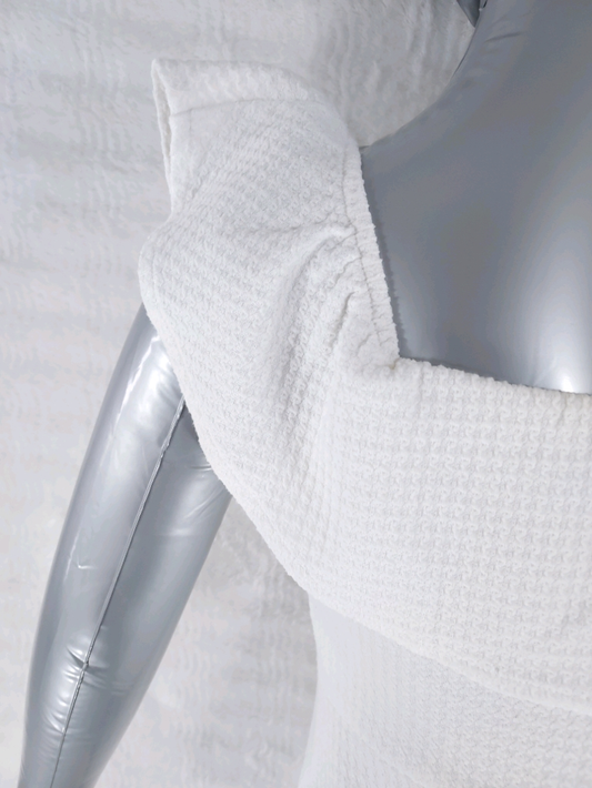 Robe blanche Zara T36 S à col drapé