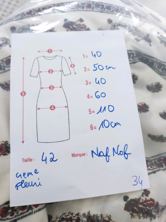 Robe chemise T42 XL style bohème raffiné