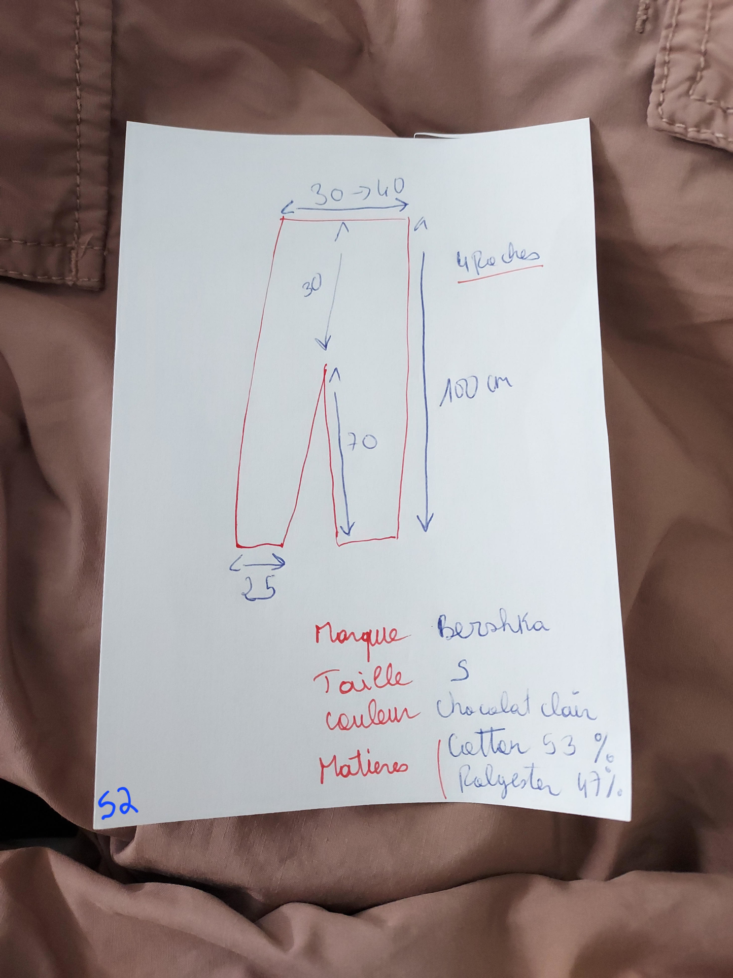 Pantalon cargo T36 S beige tendance