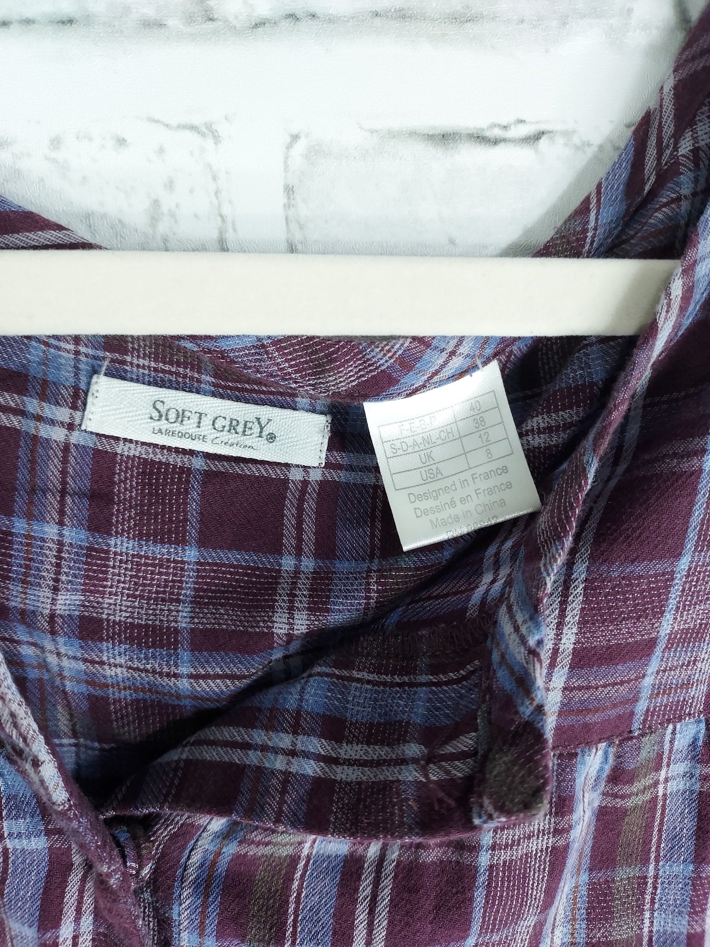 40 Soft Grey Robe à carreaux