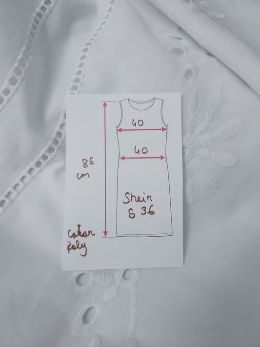 36 Robe courte Blanche Coton et Polyester