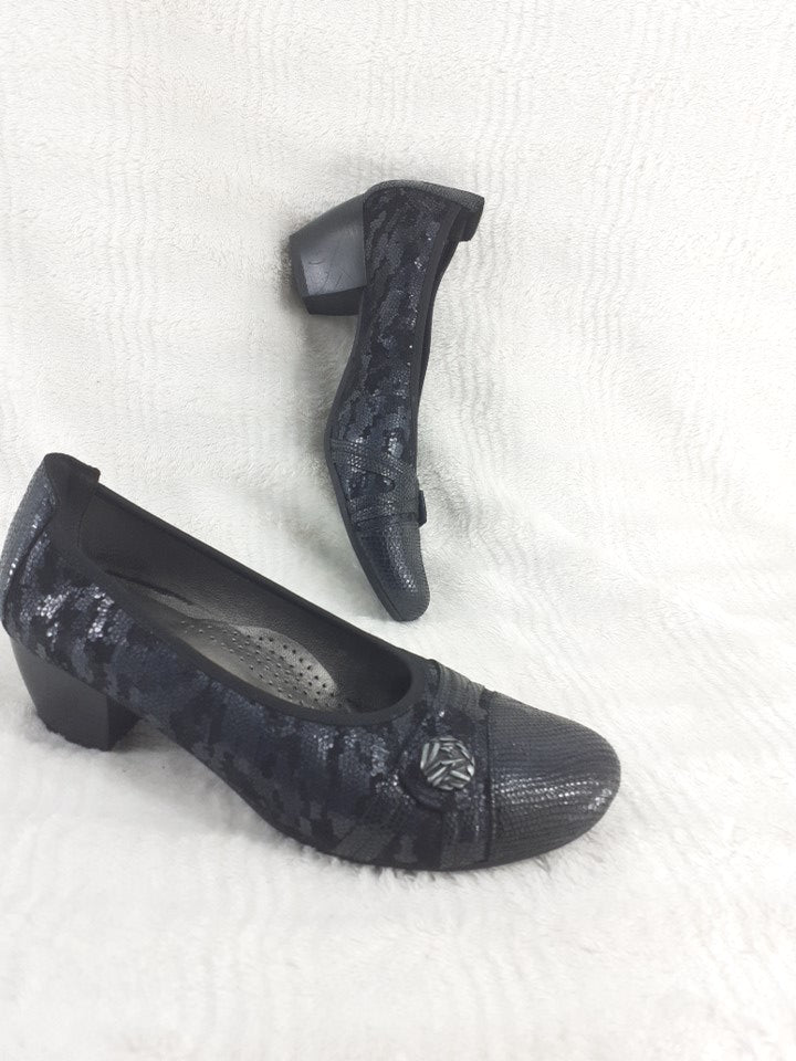 39 Pedigirl Ballerines a talons carrés en cuir