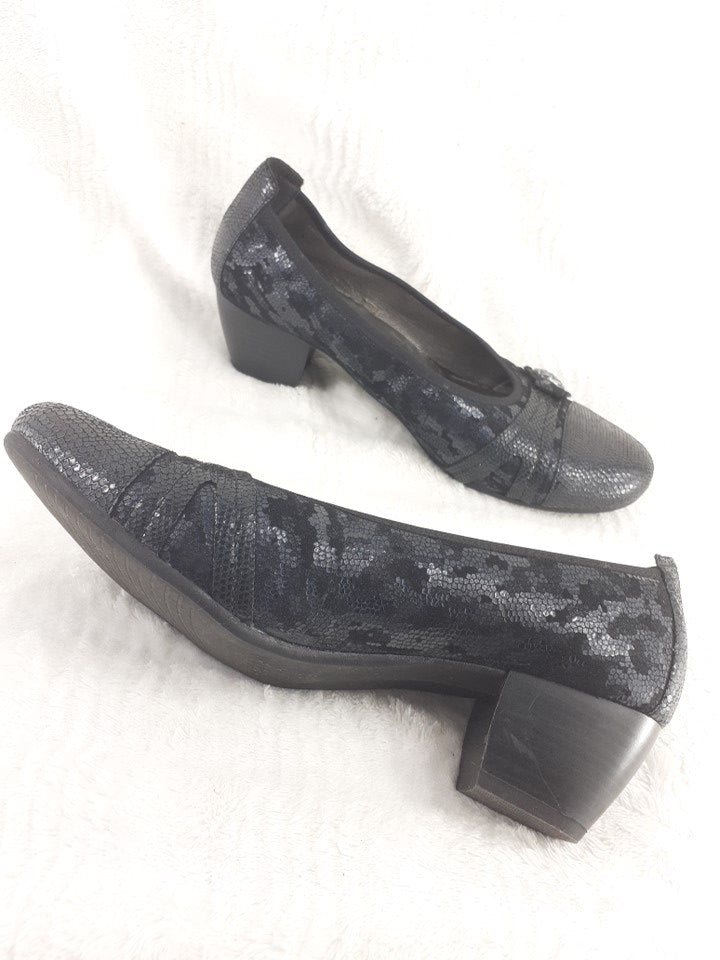 39 Pedigirl Ballerines a talons carrés en cuir