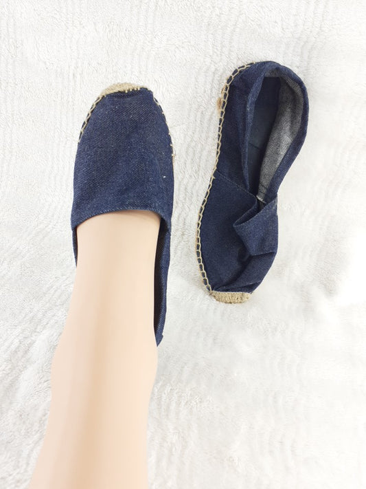 35 Espadrilles bleu jean cousu main