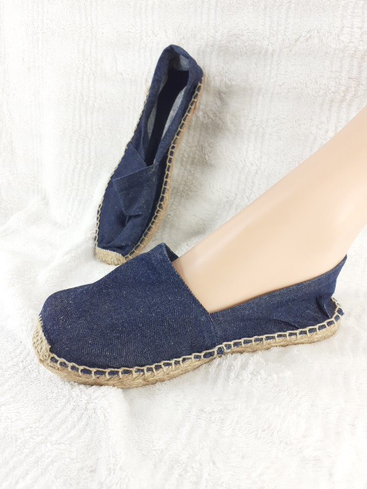 35 Espadrilles bleu jean cousu main