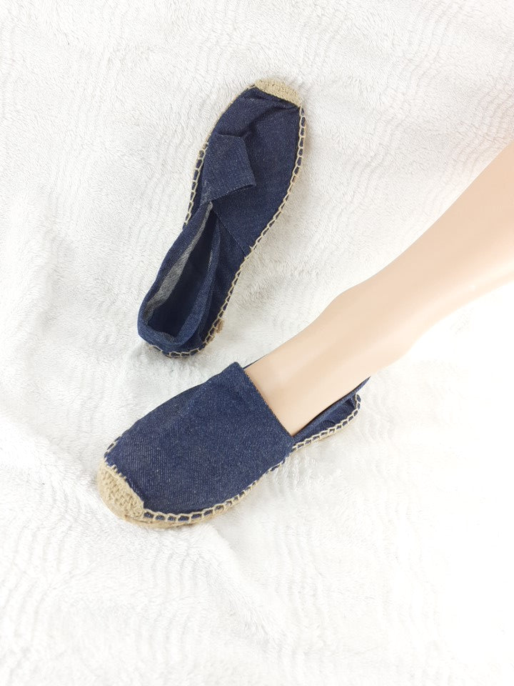 35 Espadrilles bleu jean cousu main