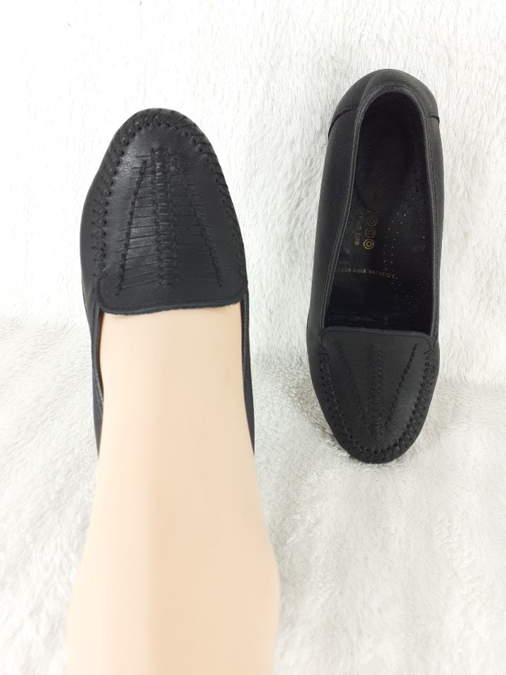 35 cuir vachette Mocassins noirs