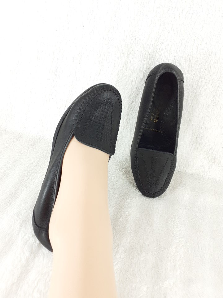 35 cuir vachette Mocassins noirs