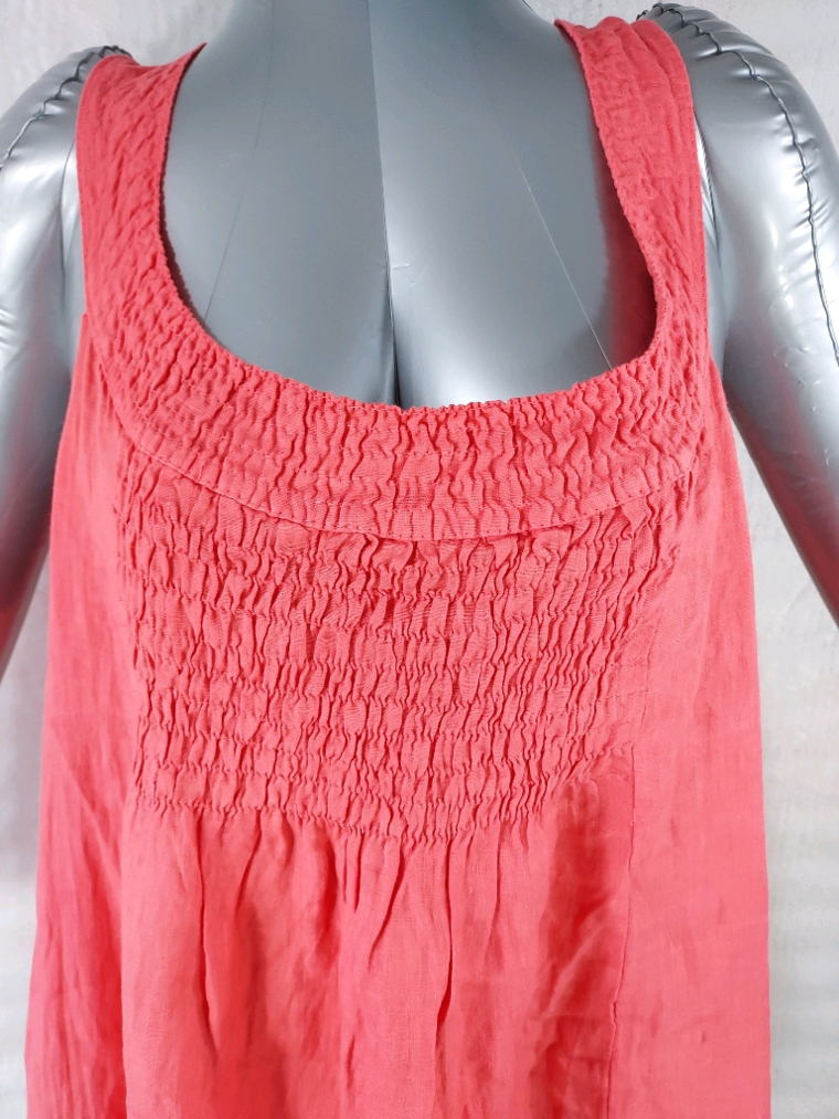 Robe corail fluide en lin taille universelle