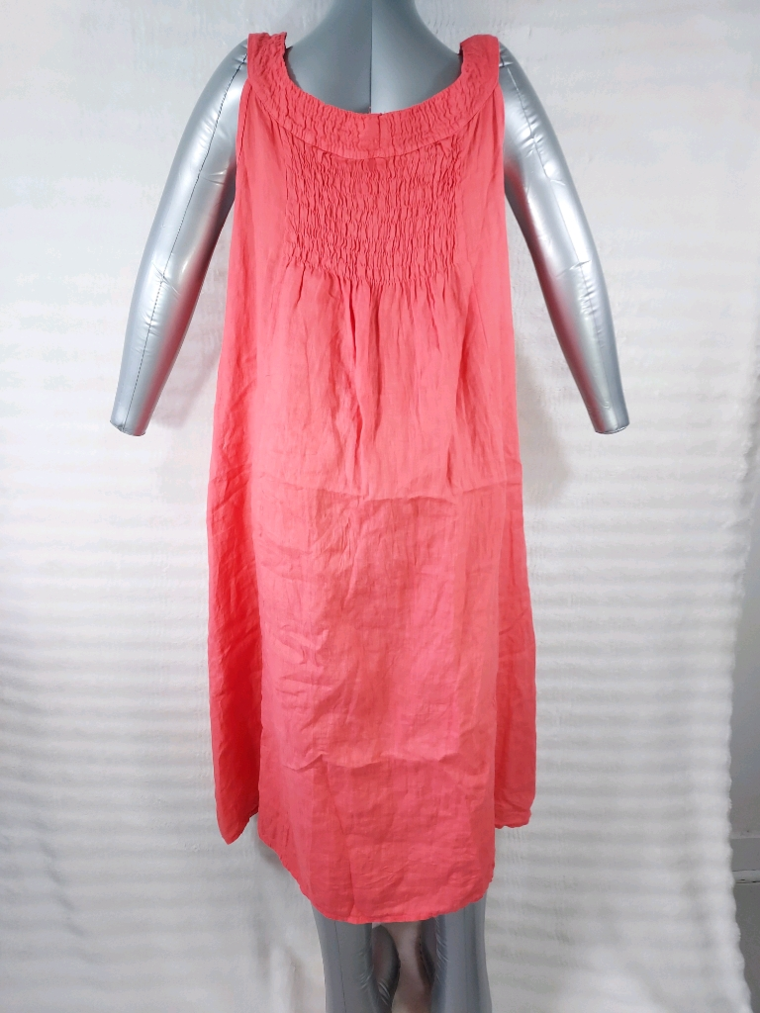 Robe corail fluide en lin taille universelle