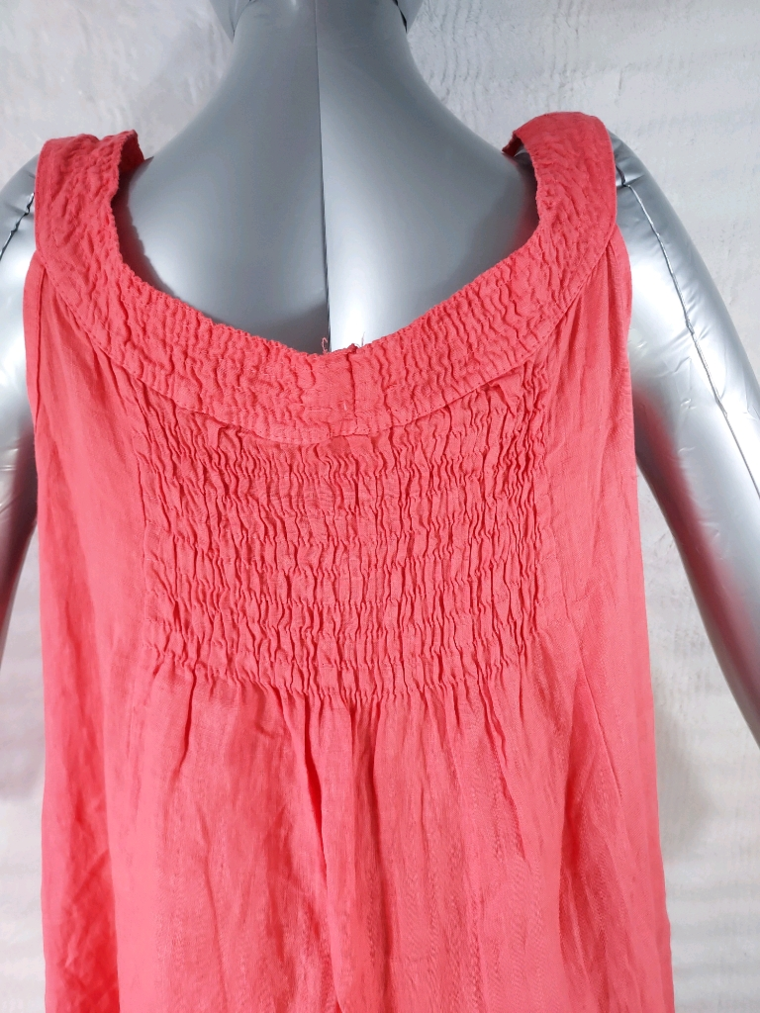 Robe corail fluide en lin taille universelle
