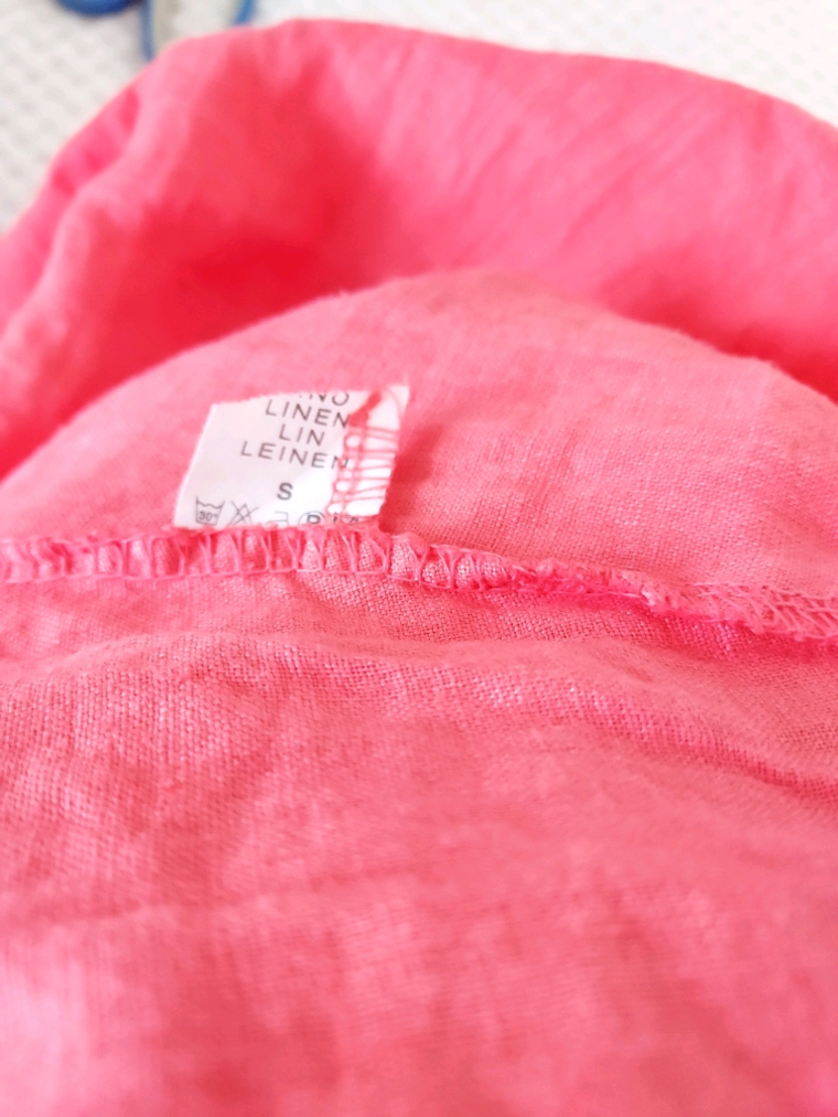 Robe corail fluide en lin taille universelle