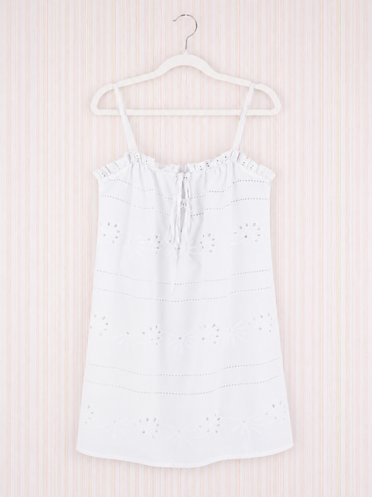 36 Robe courte Blanche Coton et Polyester