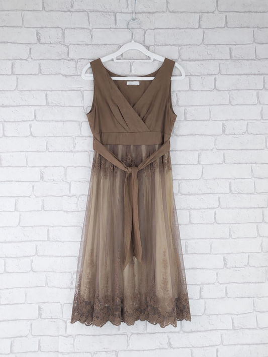 36 Promod Robe avec dentelle en coton