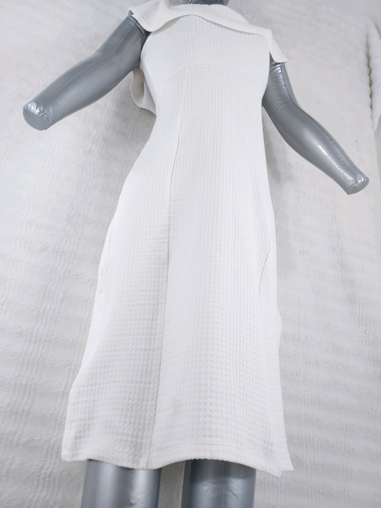Robe blanche Zara T36 S à col drapé