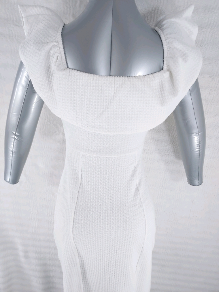 Robe blanche Zara T36 S à col drapé