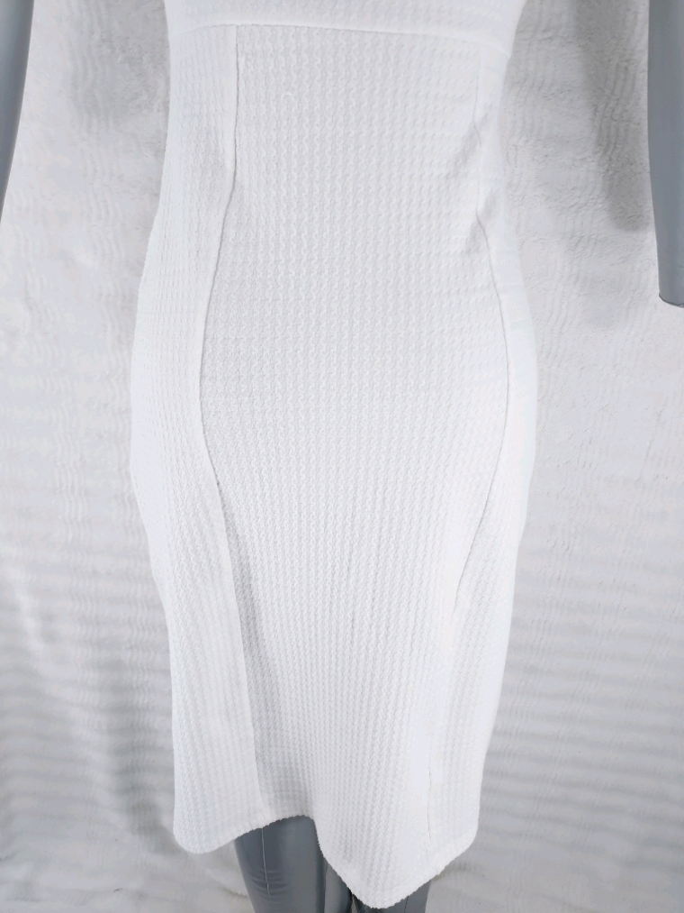 Robe blanche Zara T36 S à col drapé