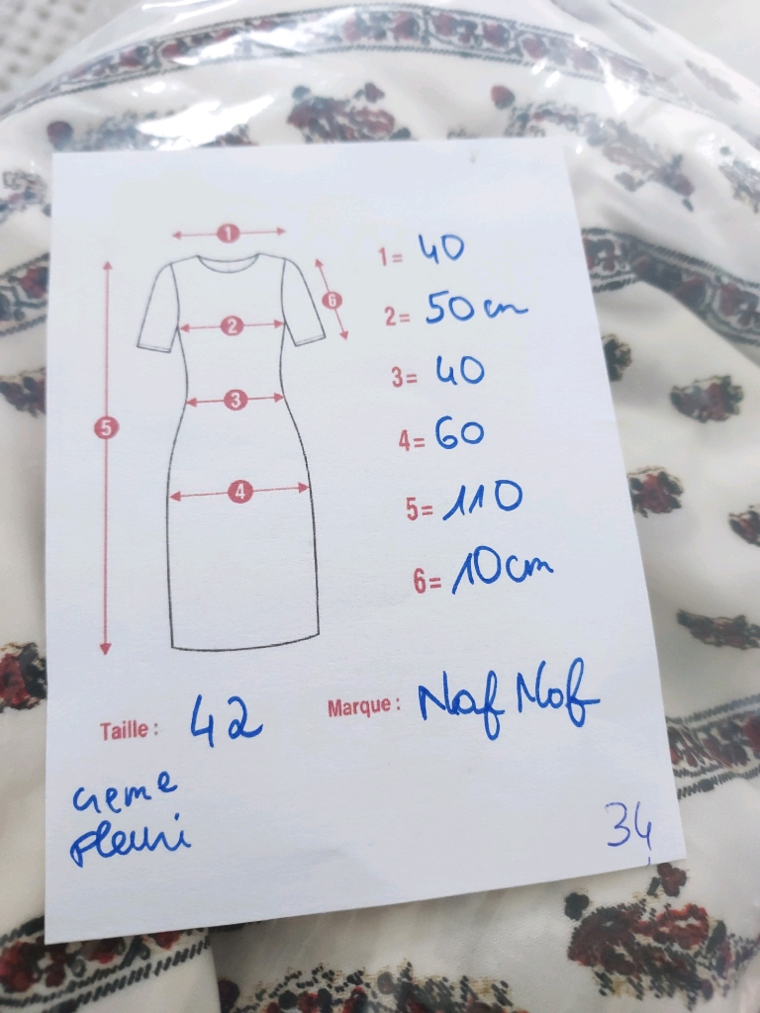 Robe chemise T42 XL style bohème raffiné