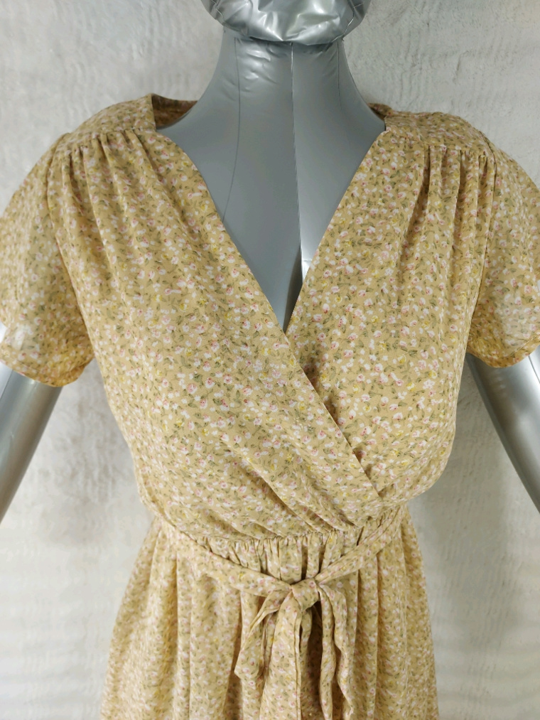 Robe jaune cache-cœur TS/M 36 40