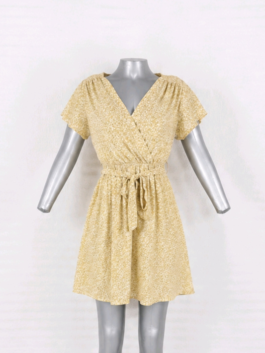 Robe jaune cache-cœur TS/M 36 40