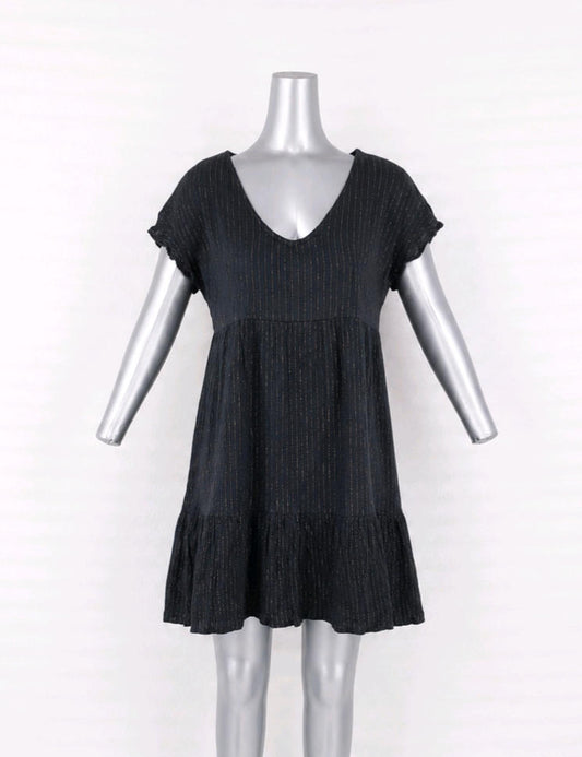 Robe T38 M  à fines rayures brillantes
